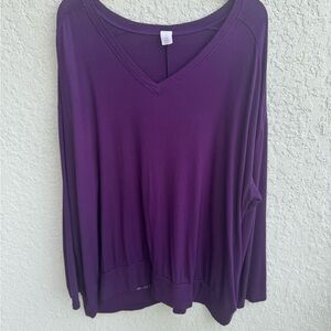 Livi 26 / 28 active long sleeve top purple plus size activewear loungewear cozy
